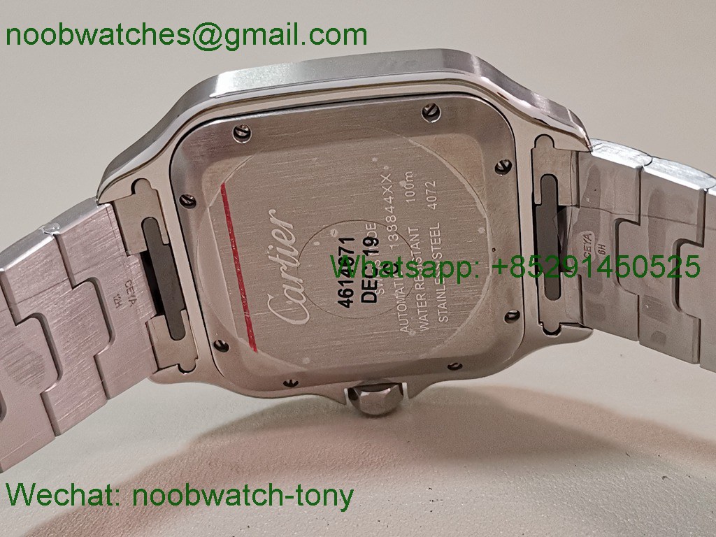 Replica Cartier Santos Mens XL Green Dial BVF Best SuperClone Steel Bracelet