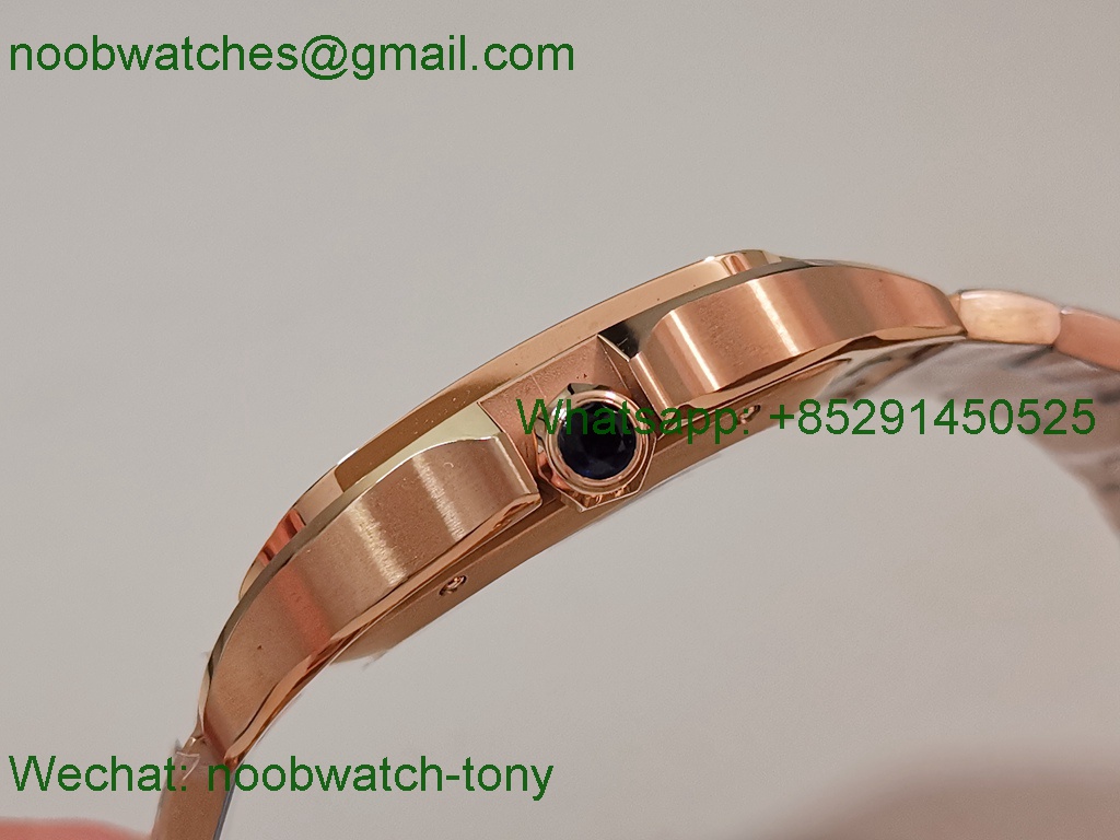 Replica Cartier Santos Mens XL Large 40mm Rose Gold White Dial AF Best SuperClone 