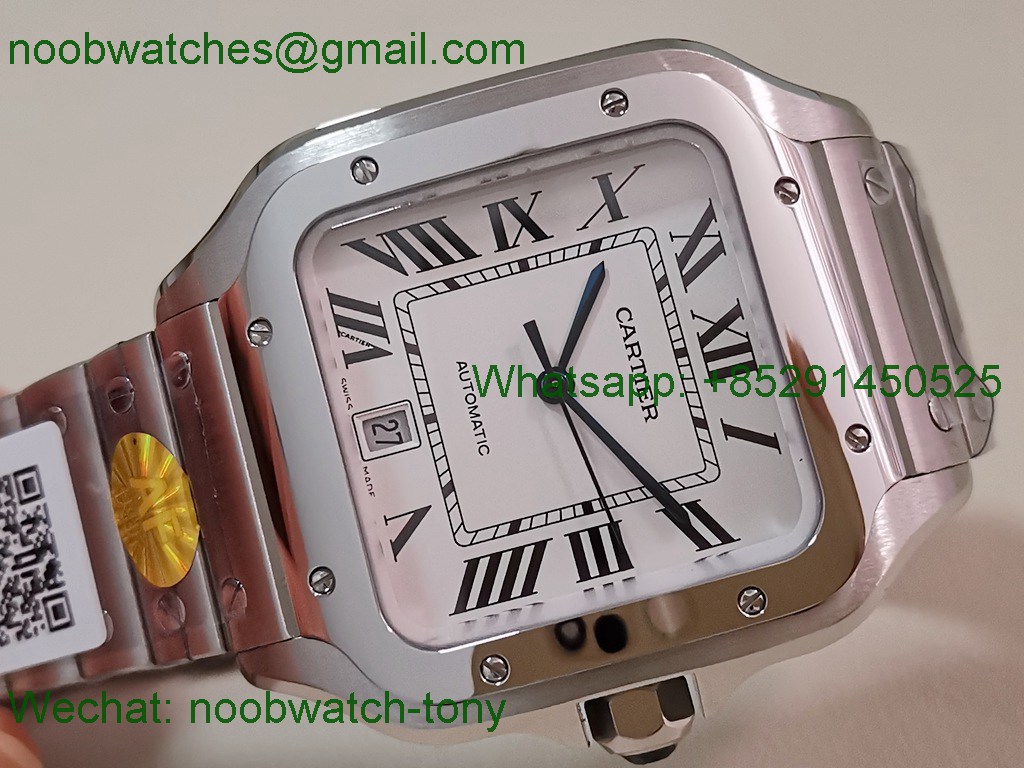 Replica Cartier Santos Mens XL Large 40mm White Dial AF Best SuperCLone