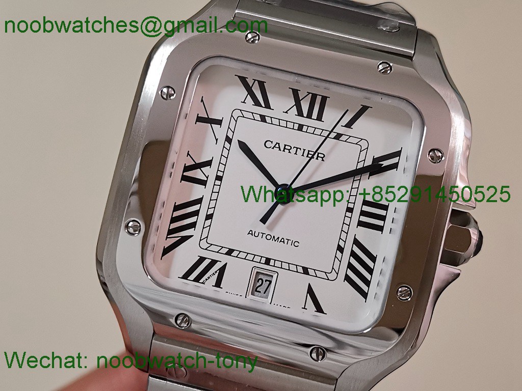 Replica Cartier Santos Mens XL Large 40mm White Dial AF Best SuperCLone