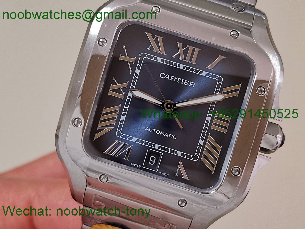 Replica Cartier Santos Mens XL Large 40mm Blue Dial AF Best SuperCLone