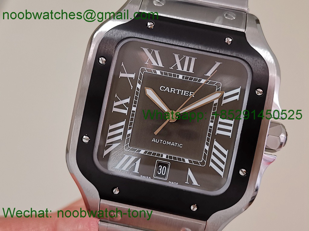 Replica Cartier Santos Mens XL Large Grey Dial BVF Best SuperClone MY9039