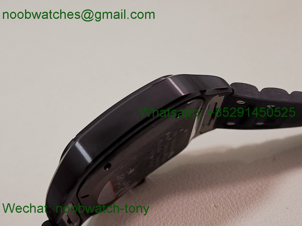 Replica Cartier Santos Mens XL Black DLC on Rubber BVF Best SuperClone MY9019