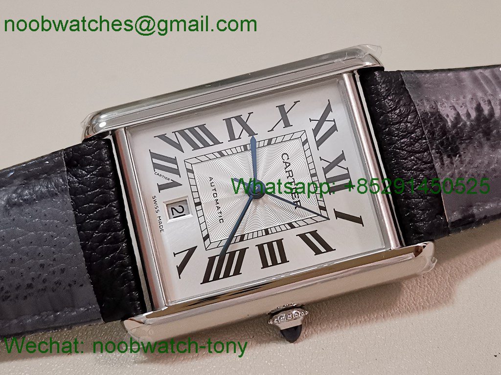 Replica Cartier Tank Solo 3800 White Dial Black Leather AF SuperClone Best