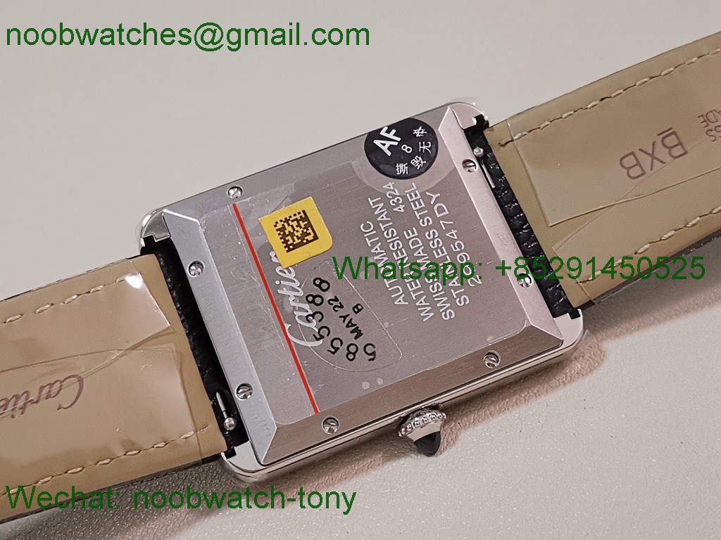 Replica Cartier Tank Solo 3800 White Dial Black Leather AF SuperClone Best