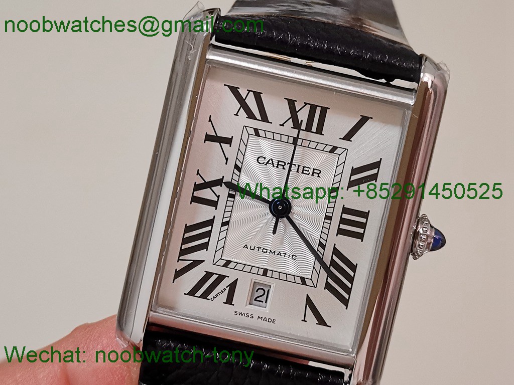 Replica Cartier Tank Solo 3800 White Dial Black Leather AF SuperClone Best