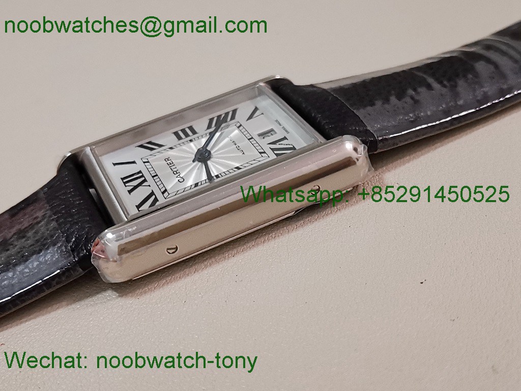Replica Cartier Tank Solo 3800 White Dial Black Leather AF SuperClone Best