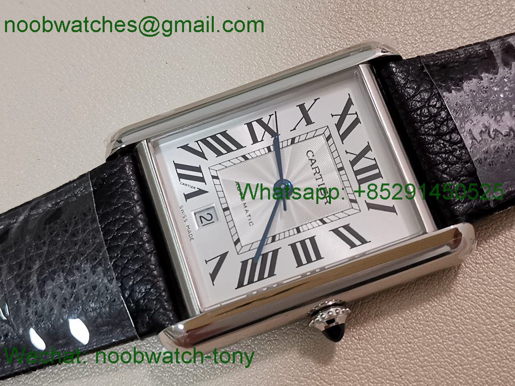 Replica Cartier Tank Solo 3800 White Dial Black Leather AF SuperClone Best