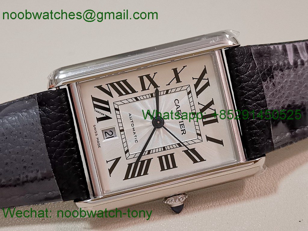 Replica Cartier Tank Solo 3800 White Dial Black Leather AF SuperClone Best