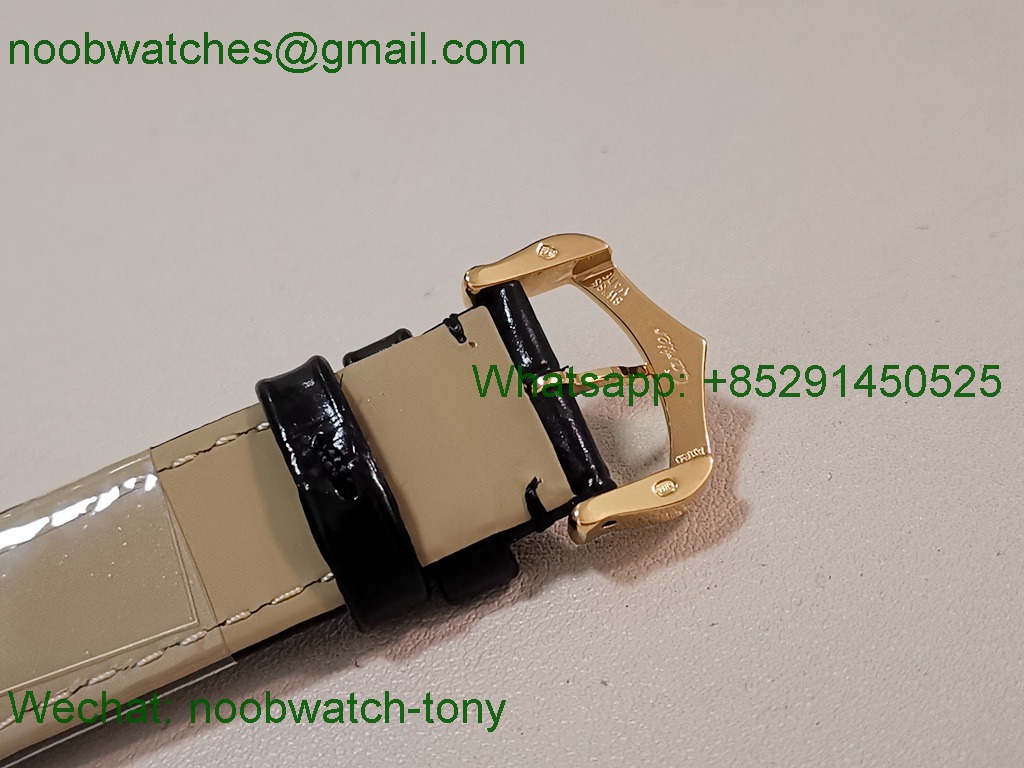 Replica Cartier Tank Louis Yellow Gold Black Dial on Leather AF Swiss Quartz