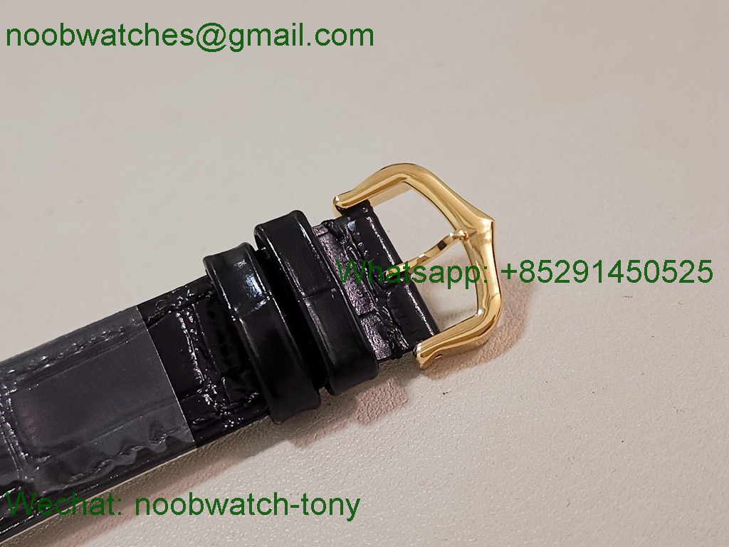 Replica Cartier Tank Louis Yellow Gold Black Dial on Leather AF Swiss Quartz