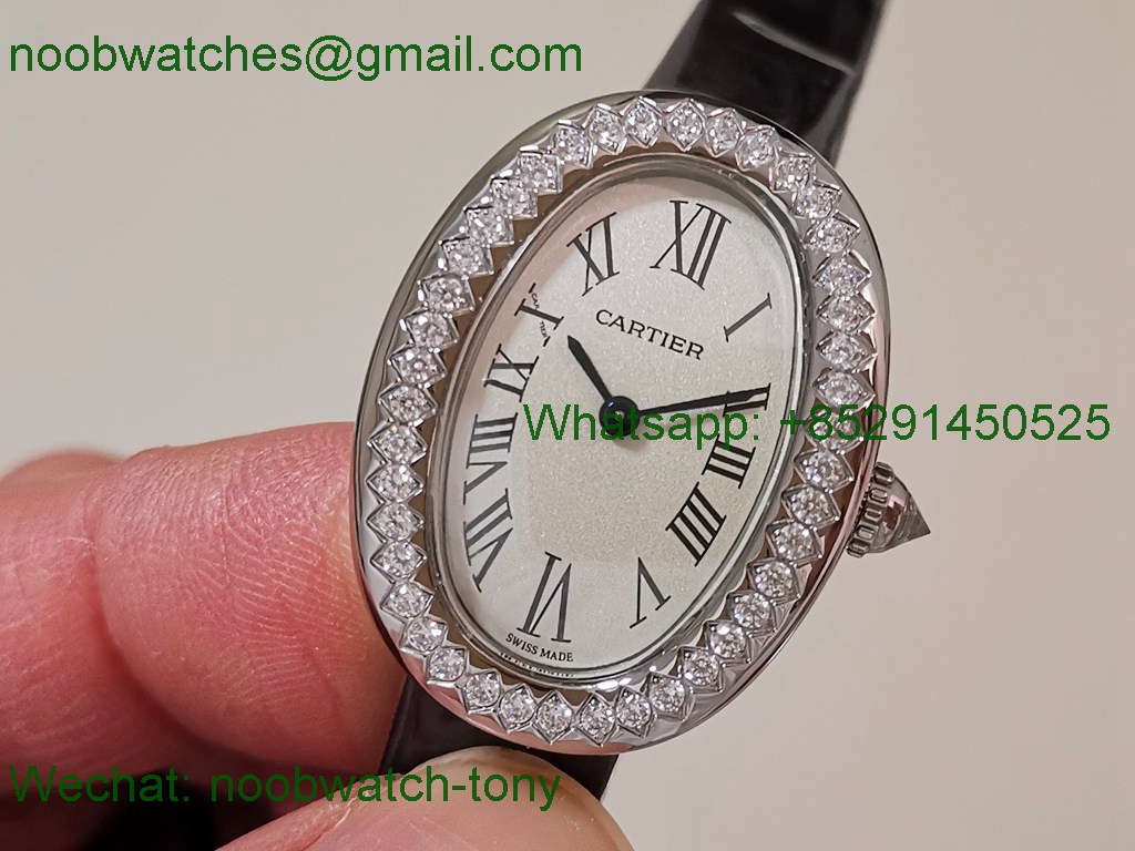 Replica Cartier Baignoire AF 1:1 SuperClone Best White Dial Diamonds Swiss Quartz