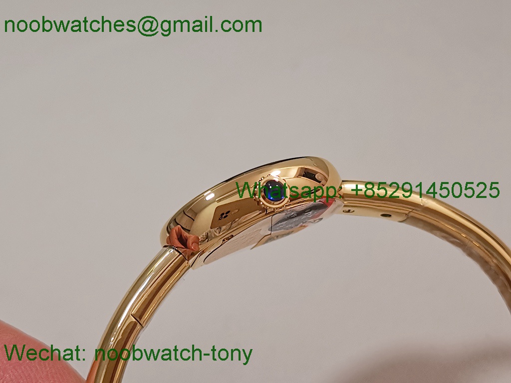 Replica Cartier Baignoire Watch Yellow Gold AF 1:1 SuperClone Best Silver Dial Swiss Quartz