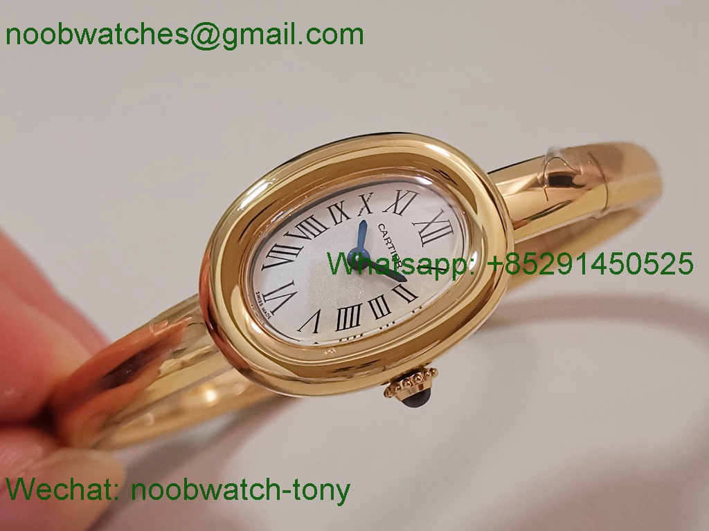 Replica Cartier Baignoire Watch Yellow Gold AF 1:1 SuperClone Best Silver Dial Swiss Quartz