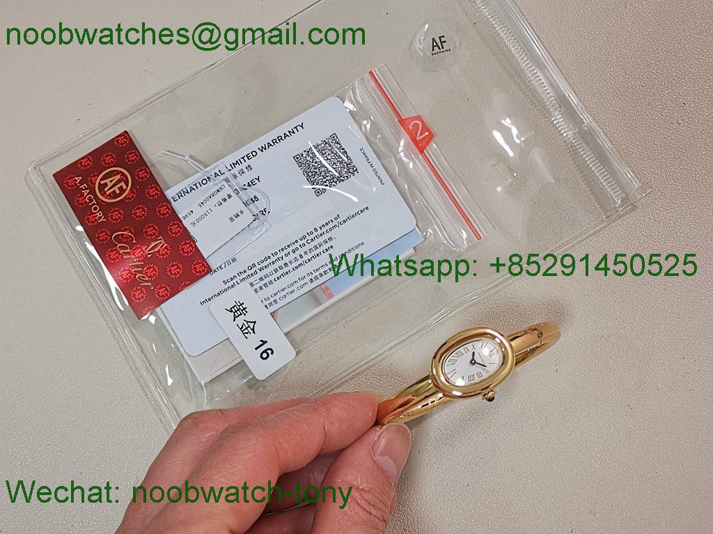 Replica Cartier Baignoire Watch Yellow Gold AF 1:1 SuperClone Best Silver Dial Swiss Quartz