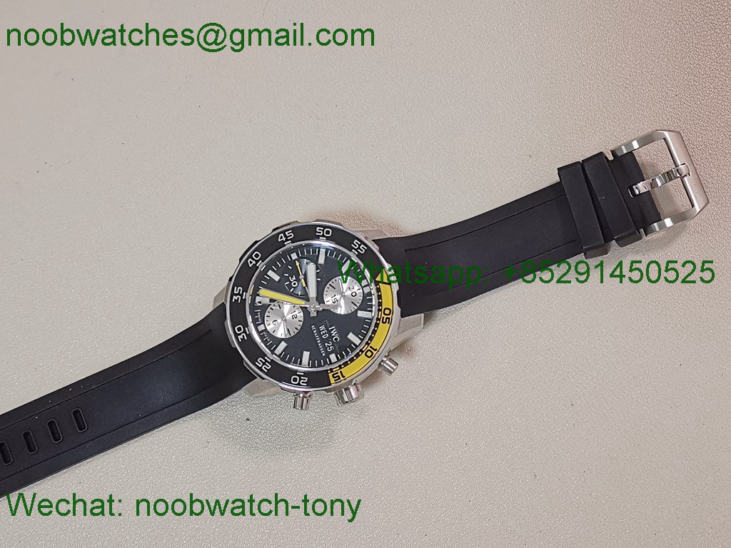 Replica IWC Aquatimer Chronograph IW376709 Black Yellow V6S A7750