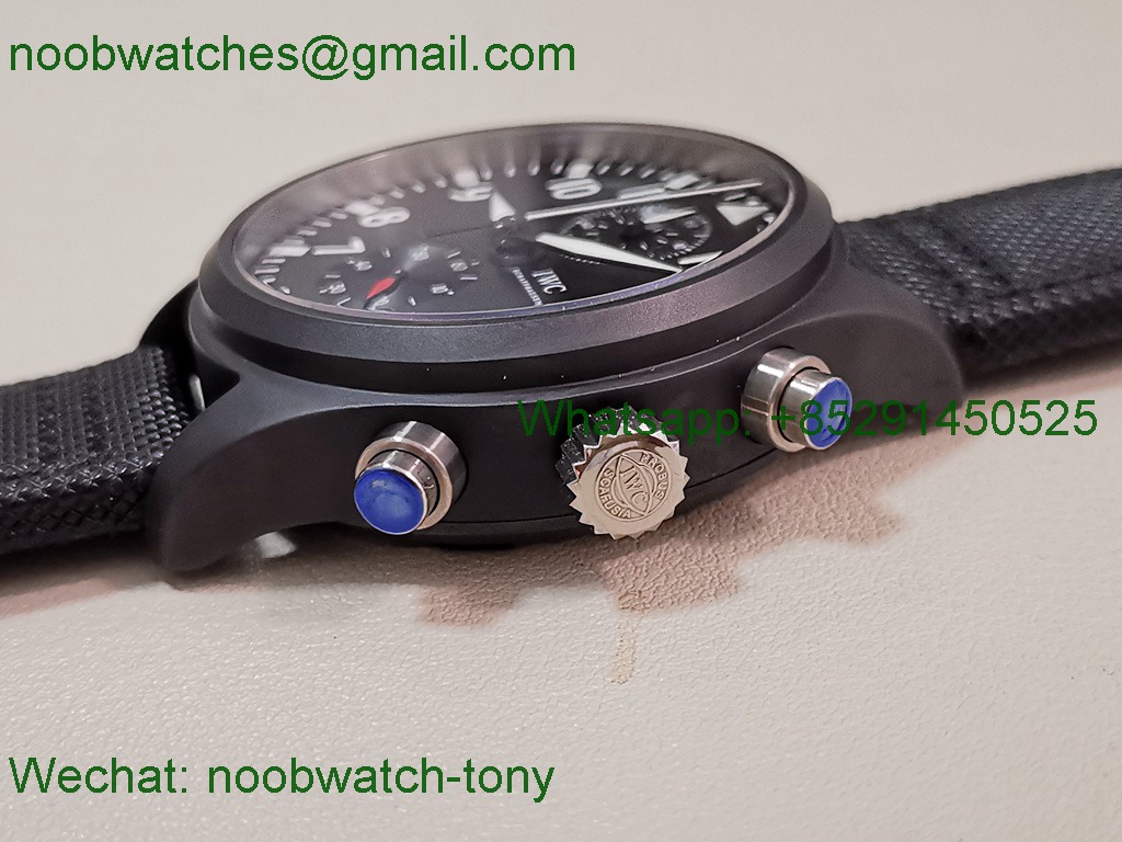Replica IWC PILOT Chrono IW389001 Black Ceramic ZF 1:1 Best SuperClone Nylon 7750