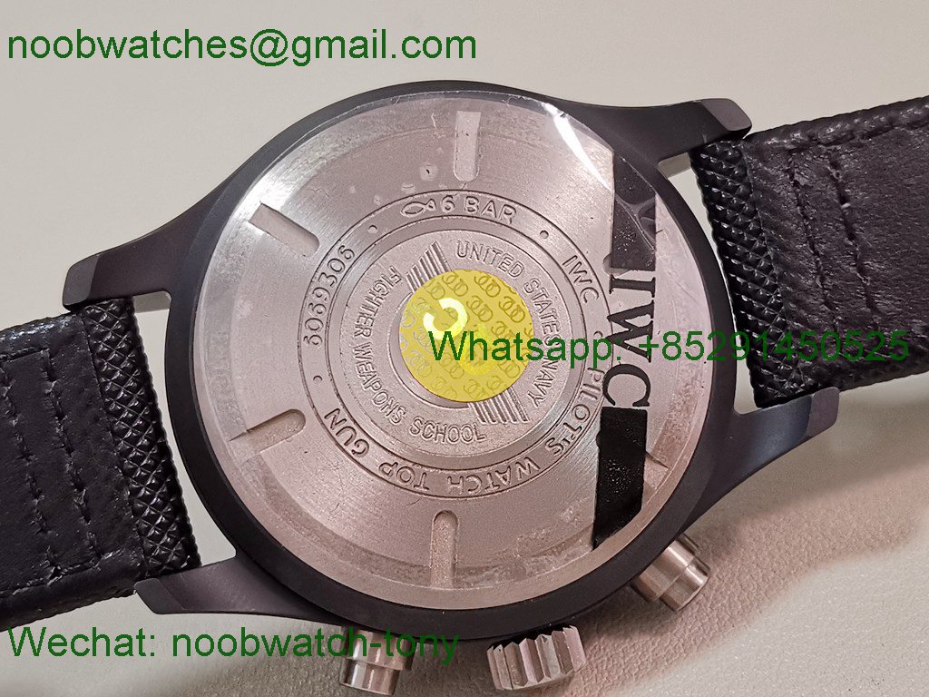 Replica IWC PILOT Chrono IW389001 Black Ceramic ZF 1:1 Best SuperClone Nylon 7750