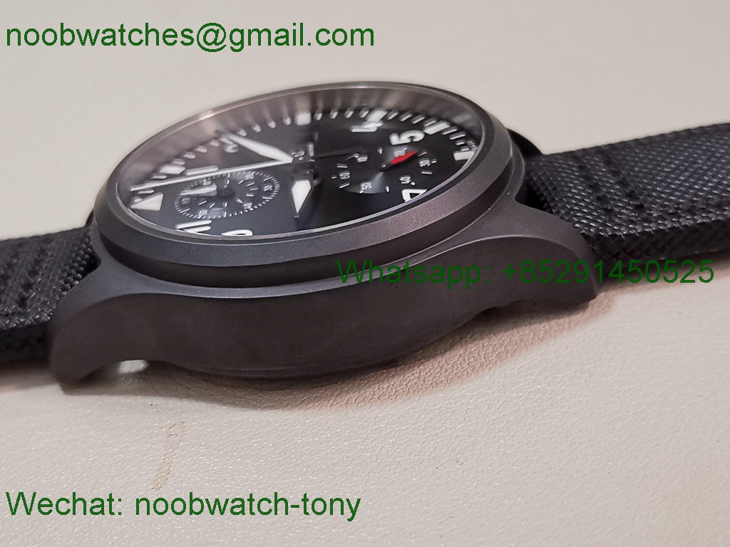 Replica IWC PILOT Chrono IW389001 Black Ceramic ZF 1:1 Best SuperClone Nylon 7750