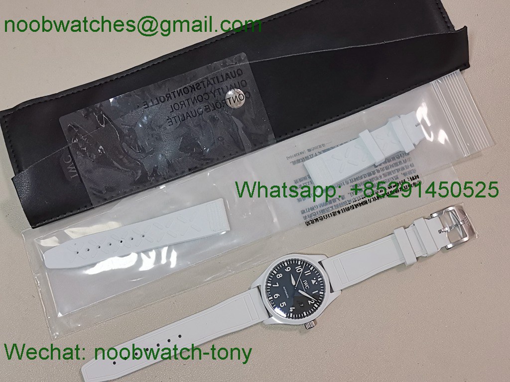 Replica IWC Top Gun Lake Tahoe White Ceramic Black Dial M+F Best SuperClone 