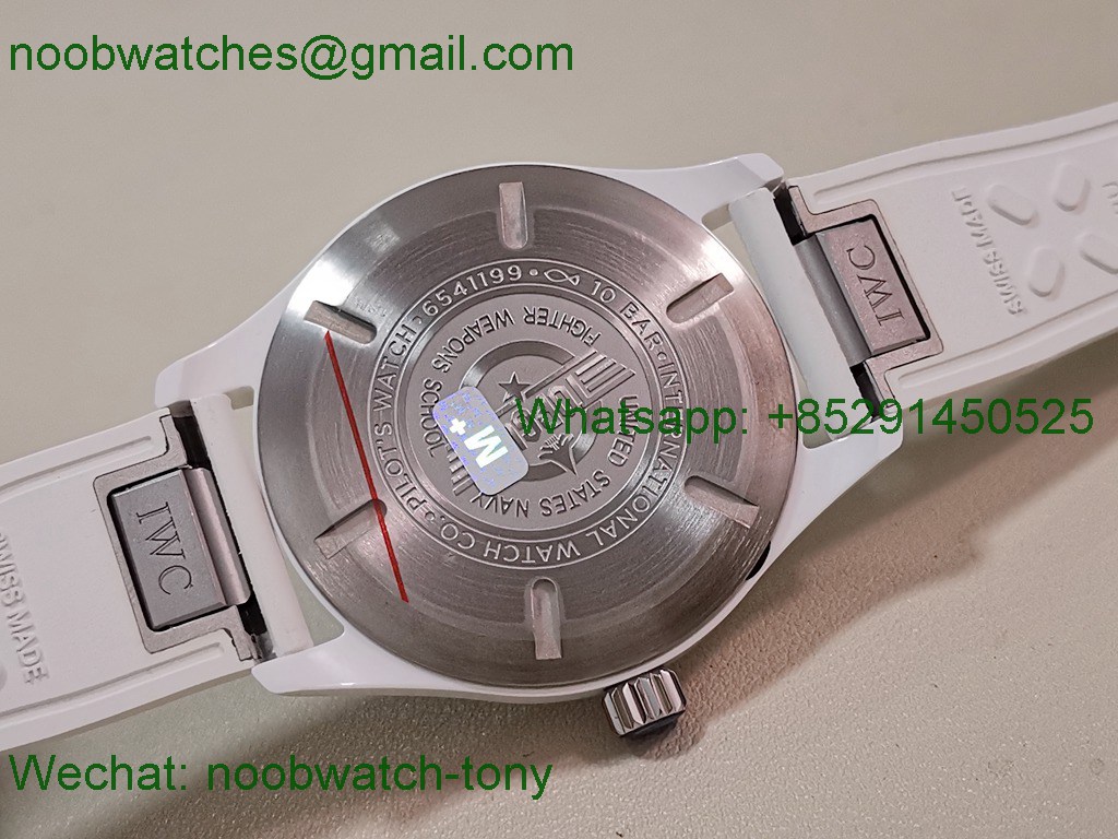 Replica IWC Top Gun Lake Tahoe White Ceramic Black Dial M+F Best SuperClone 