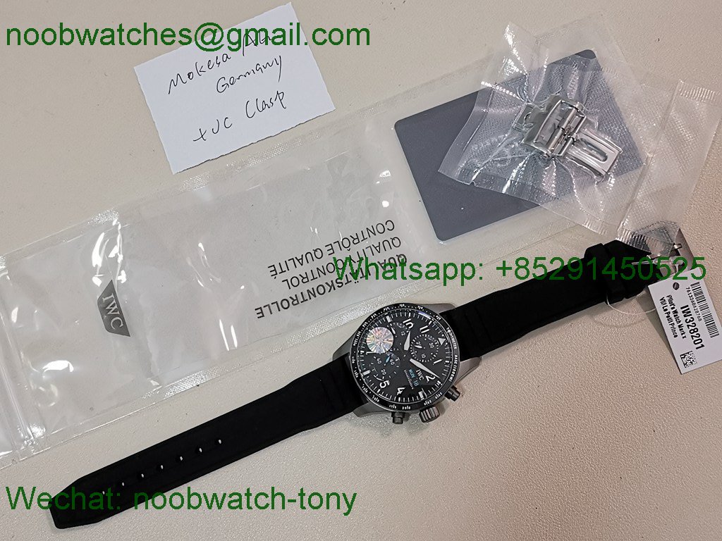 Replica IWC Pilot Chrono AMG IW388305 Sandblasting BLS Best SuperClone Black Dial 