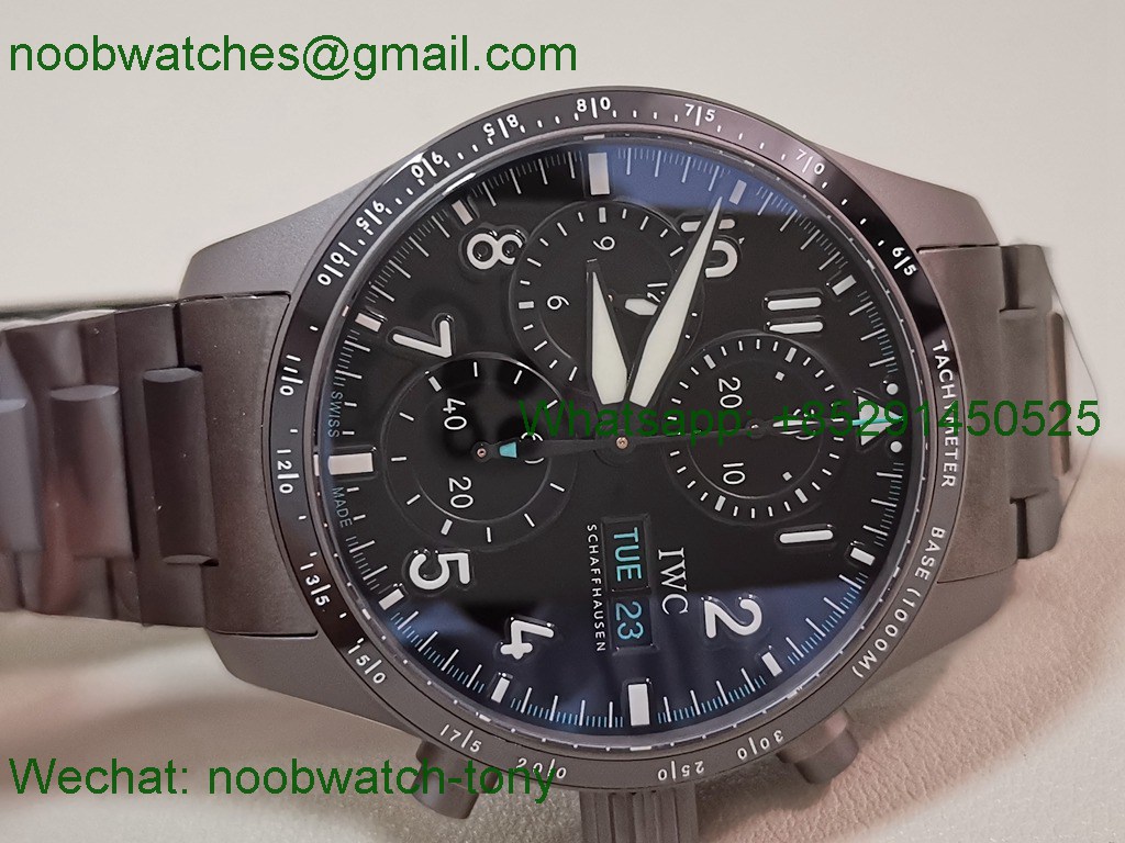 Replica IWC Pilot Chrono AMG IW388305 Sandblasting BLS SuperClone Best Black Dial 
