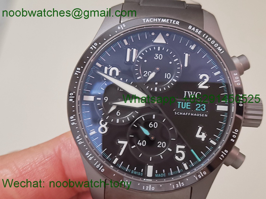 Replica IWC Pilot Chrono AMG IW388305 Sandblasting BLS SuperClone Best Black Dial 