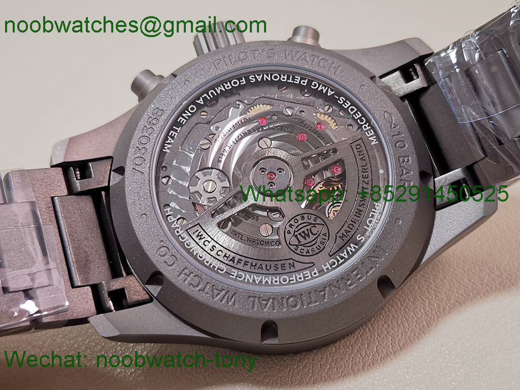 Replica IWC Pilot Chrono AMG IW388305 Sandblasting BLS SuperClone Best Black Dial 