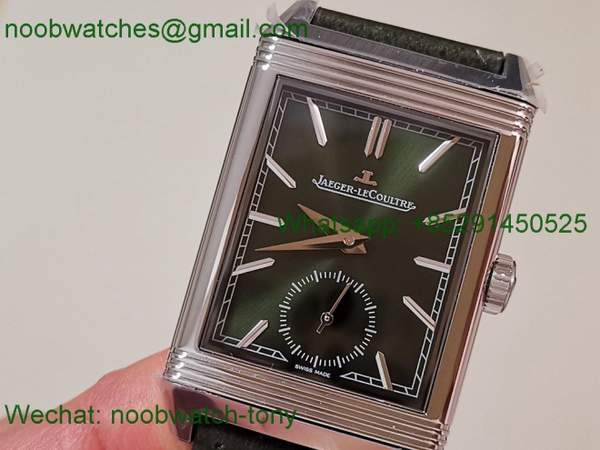 Replica Jaeger Lecoultre Reverso Tribute Green Dial on Leather MGF SuperClone Bes t A854A