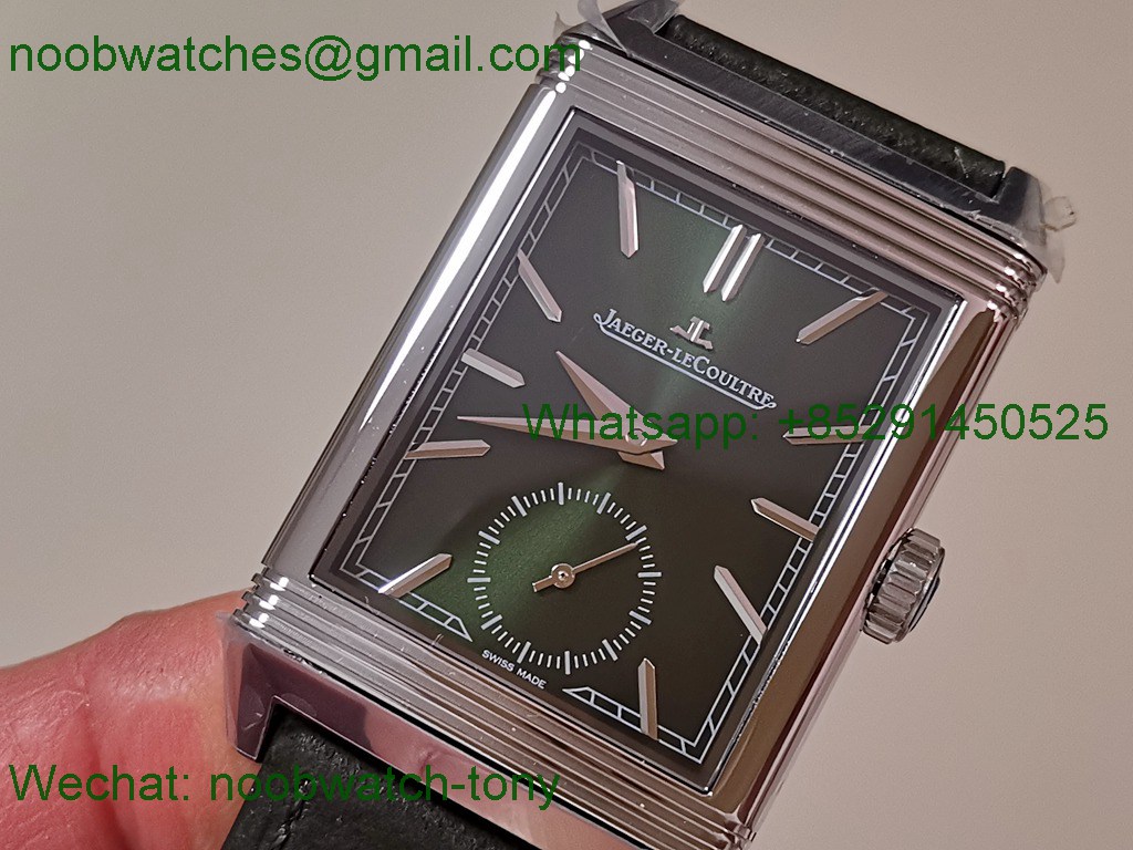 Replica Jaeger Lecoultre Reverso Tribute Green Dial on Leather MGF SuperClone Bes t A854A