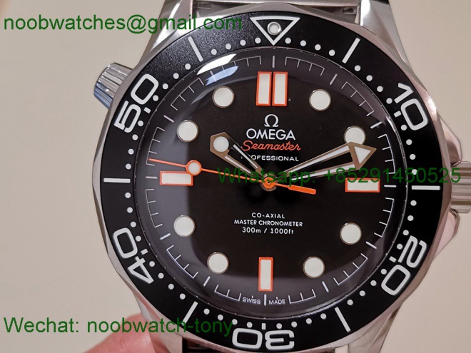 Replica OMEGA Seamaster 300M Diver Orange VSF 1:1 Best SuperClone Black Dial Mesh Bracelet 8806