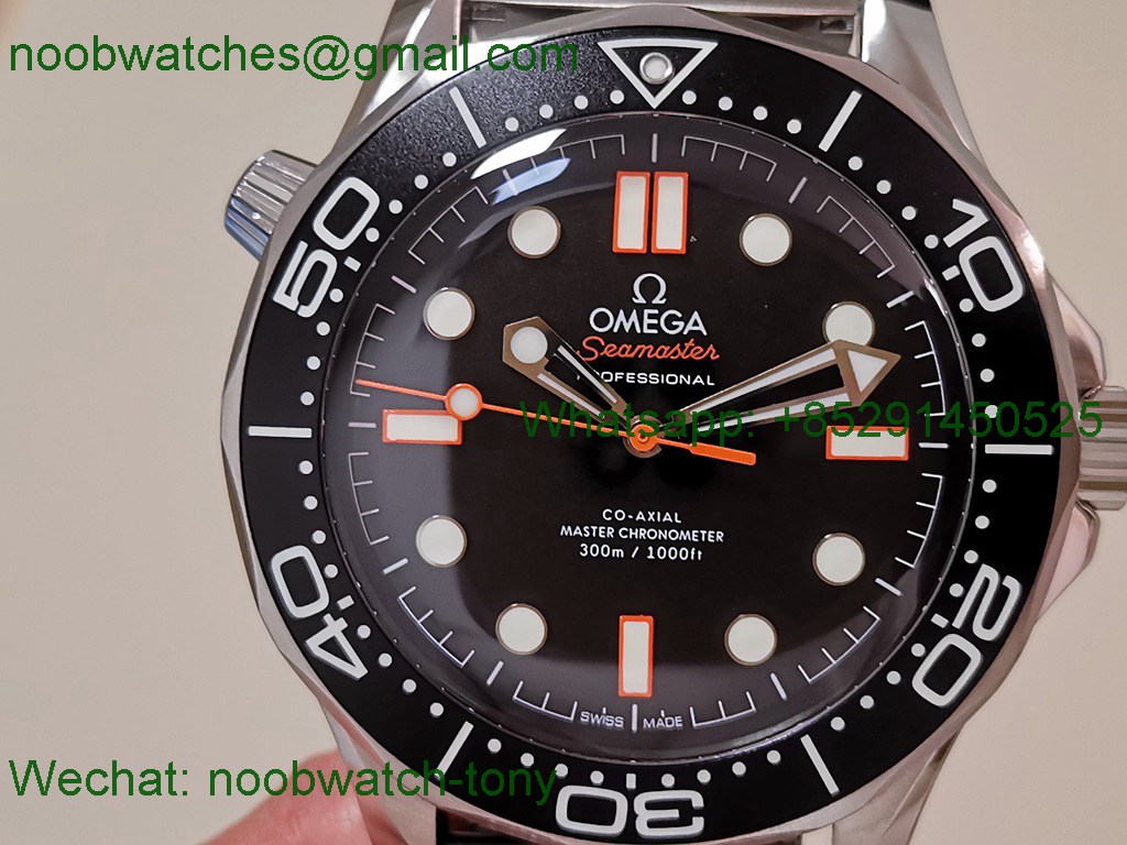 Replica OMEGA Seamaster 300M Diver Orange VSF 1:1 Best SuperClone Black Dial Mesh Bracelet 8806