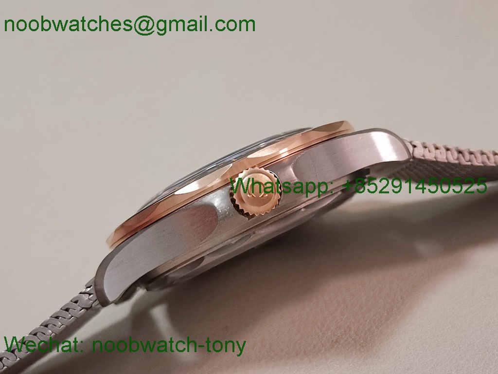 Replica OMEGA Seamaster 300M Diver Titanium Bronze Gold VSF 1:1 Best SuperClone Green Dial Mesh Bracelet 8806
