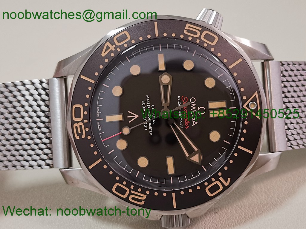 Replica OMEGA Seamaster 300 No Time to Die Titanium V7 VSF 1:1 Best SuperClone 8806 (Free Nato)
