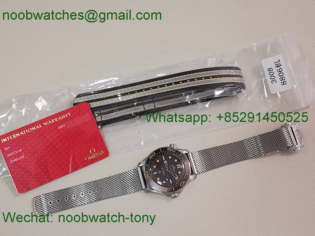 Replica OMEGA Seamaster 300 No Time to Die Titanium V7 VSF 1:1 Best SuperClone 8806 (Free Nato)