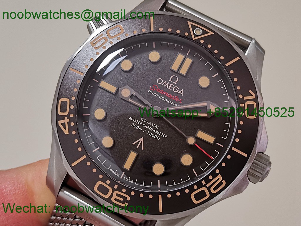 Replica OMEGA Seamaster 300 No Time to Die Titanium V7 VSF 1:1 Best SuperClone 8806 (Free Nato)
