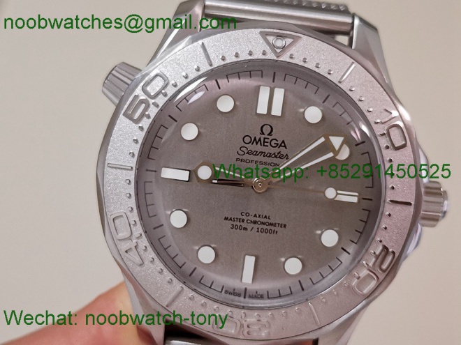 Replica OMEGA Seamaster 300M 42mm Titanium VSF 1:1 Best SuperClone Gray Dial Mesh Bracelet 8806
