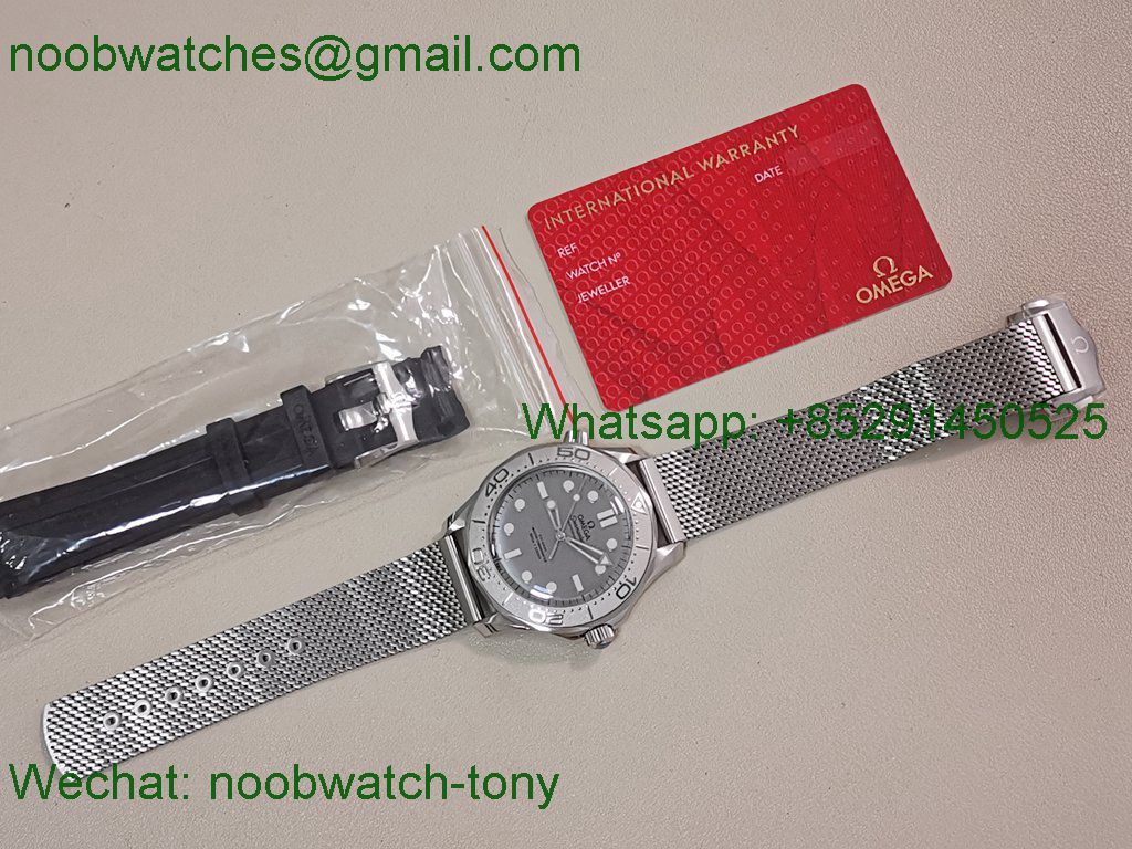 Replica OMEGA Seamaster 300M 42mm Titanium VSF 1:1 Best SuperClone Gray Dial Mesh Bracelet 8806