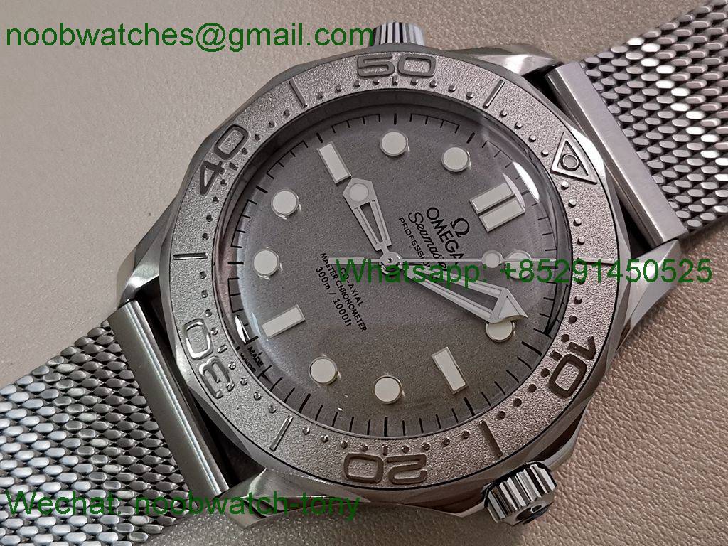 Replica OMEGA Seamaster 300M 42mm Titanium VSF 1:1 Best SuperClone Gray Dial Mesh Bracelet 8806