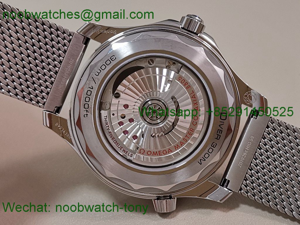 Replica OMEGA Seamaster 300M 42mm Titanium VSF 1:1 Best SuperClone Gray Dial Mesh Bracelet 8806