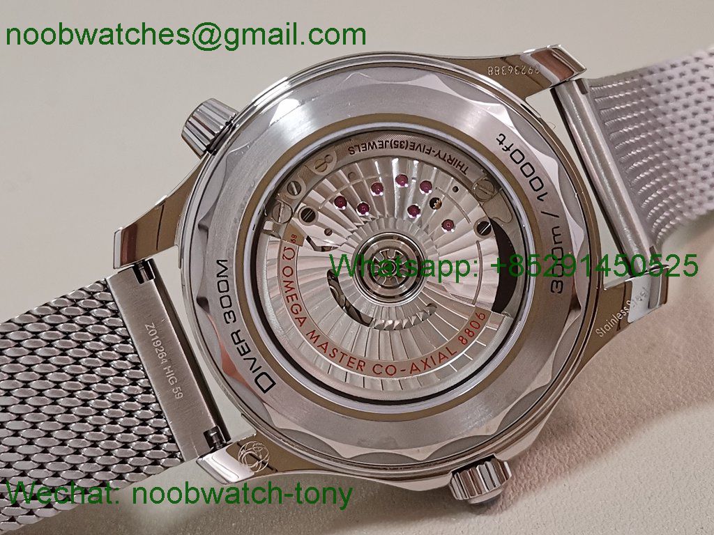 Replica OMEGA Seamaster 300M 42mm Titanium VSF 1:1 Best SuperClone Gray Dial Mesh Bracelet 8806