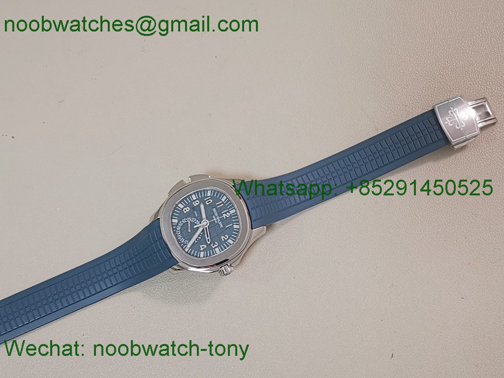 Replica Patek Philippe Aquanaut 5164 PP Factory Blue Dial on Rubber Strap A324