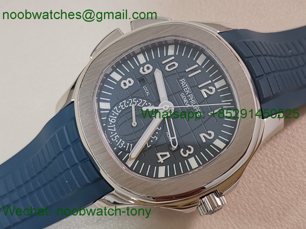 Replica Patek Philippe Aquanaut 5164 PP Factory Blue Dial on Rubber Strap A324