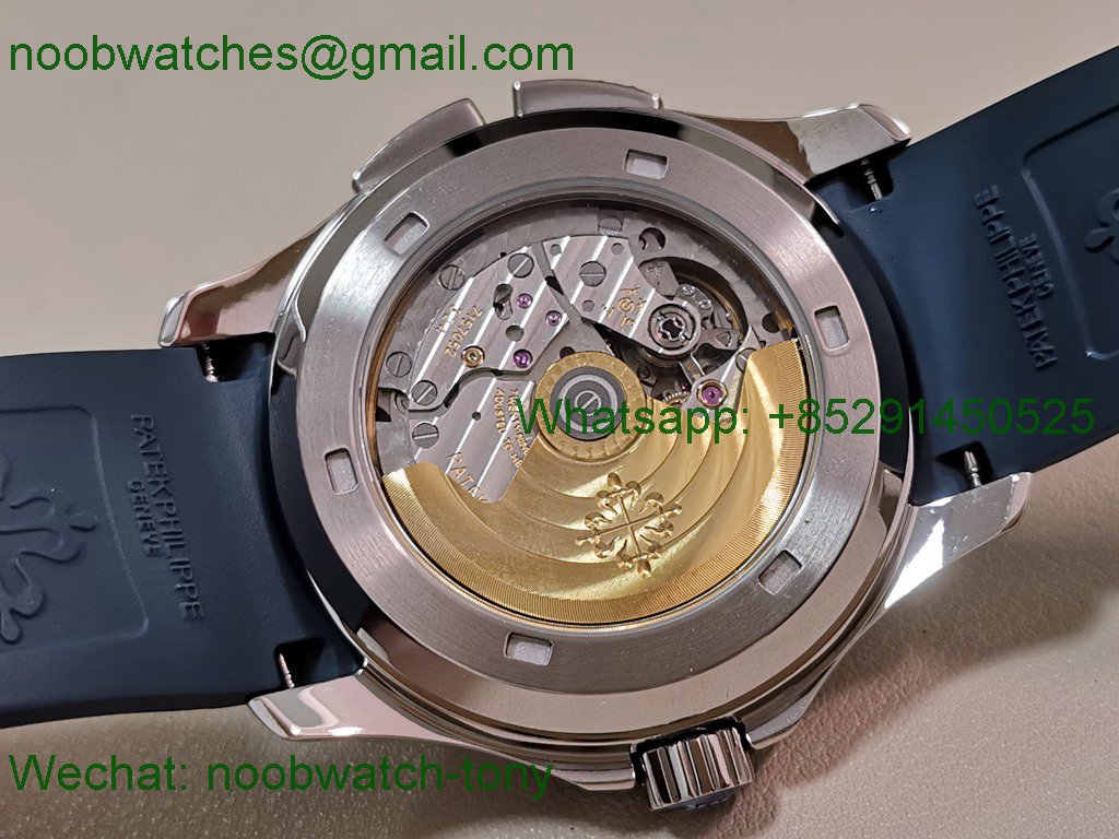 Replica Patek Philippe Aquanaut 5164 PP Factory Blue Dial on Rubber Strap A324