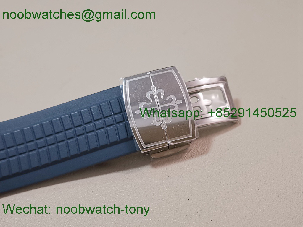 Replica Patek Philippe Aquanaut 5164 PP Factory Blue Dial on Rubber Strap A324
