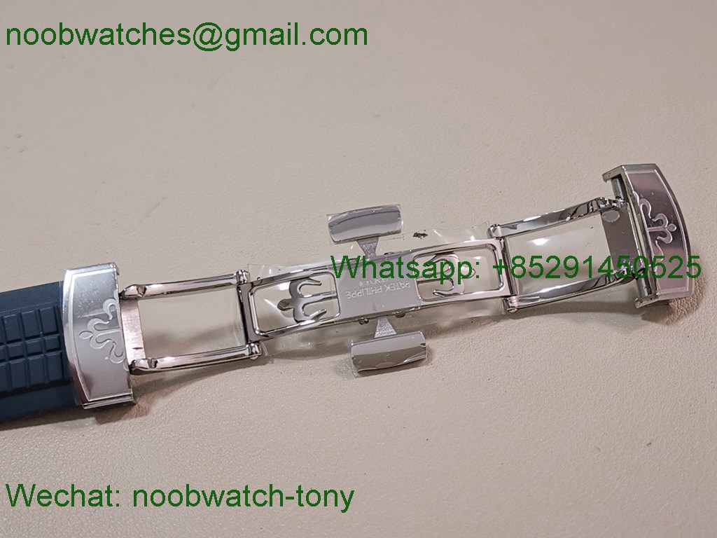 Replica Patek Philippe Aquanaut 5164 PP Factory Blue Dial on Rubber Strap A324