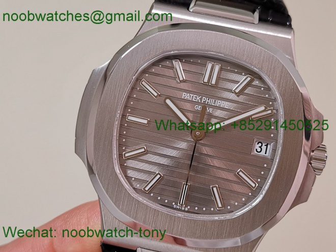 Replica Patek Philippe Nautilus 5711 BBF 1:1 Best SuperClone Silver Dial on Leather DD324