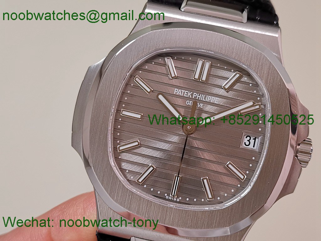 Replica Patek Philippe Nautilus 5711 BBF 1:1 Best SuperClone Silver Dial on Leather DD324