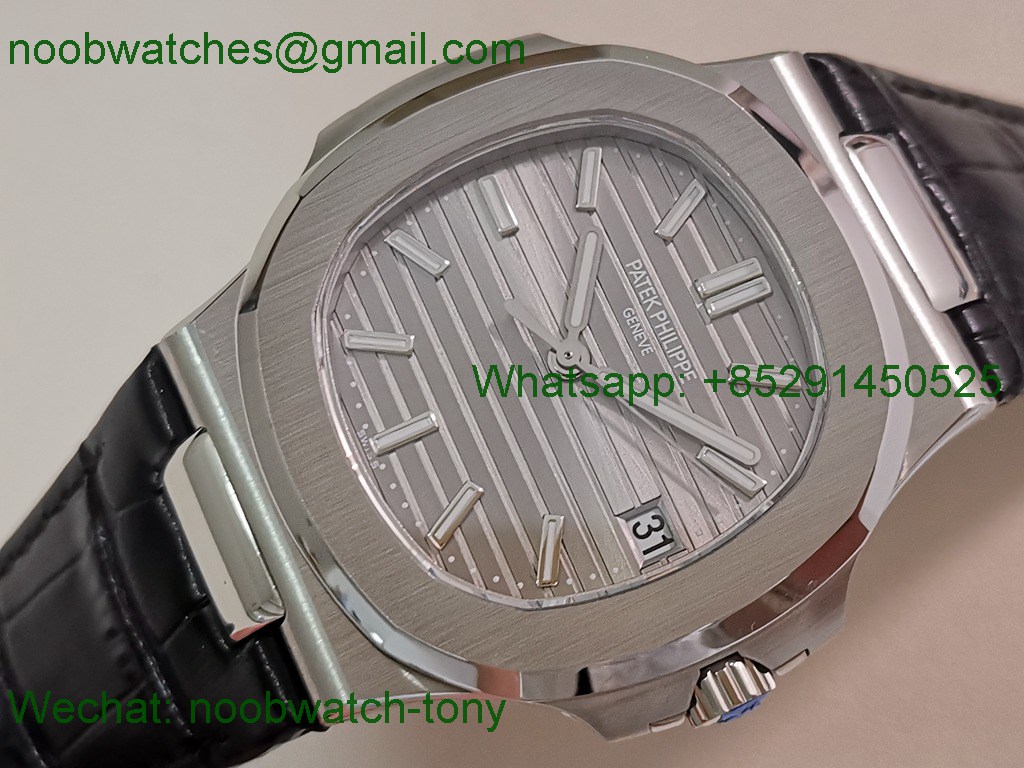 Replica Patek Philippe Nautilus 5711 BBF 1:1 Best SuperClone Silver Dial on Leather DD324